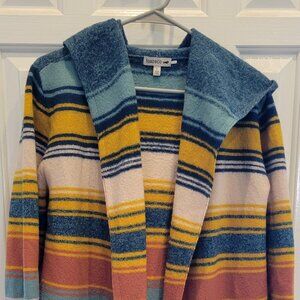 Toad&Co Colorful Hooded Wrap Sweater with pockets